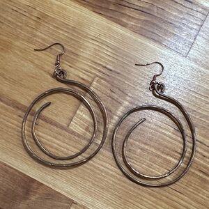 Artisan Crafted Copper Spiral Hoop Earrings